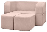 Бескаркасный диван Edka Vega 140x200x40 M19 Pink Powder фото №3 — интернет-магазин Desire.md