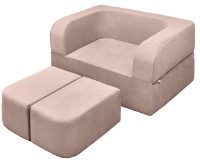 Бескаркасный диван Edka Vega 140x200x40 M19 Pink Powder фото №4 — интернет-магазин Desire.md