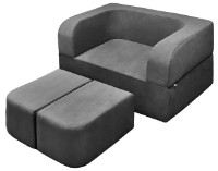 Бескаркасный диван Edka Vega 140x200x40 M18 Dark Grey фото №4 — интернет-магазин Desire.md