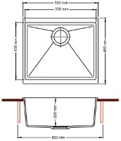 Chiuvetă de bucătărie Fabiano Navio 53x46 Grey Metallic imaginea #2 — magazin online Desire.md