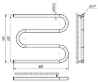 Полотенцесушитель Perfetto Zmeyca 25 500x600 фото №3 — интернет-магазин Desire.md