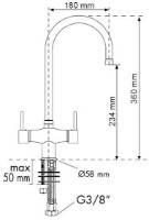 Смеситель для кухни Plados Flo60 CR40 Chrome фото №2 — интернет-магазин Desire.md