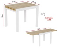 Masă pentru bucătărie MobiCasa Kors Transformer 90/180x70 Kraft Gold/Alb imaginea #5 — magazin online Desire.md