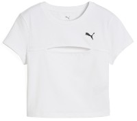 Tricou de dame Puma Wardrobe Ess Cut-Out Baby Tee Puma White, s.S imaginea #1 — magazin online Desire.md