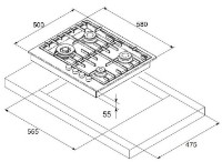 Plită incorporabilă cu gaz Fabiano FHGR 2744 VGHT White/Antique imaginea #2 — magazin online Desire.md