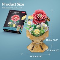 Puzzle 3D-constructor CubicFun Flower bouquet Camellia (W3302h) imaginea #2 — magazin online Desire.md