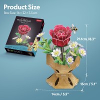 Puzzle 3D-constructor CubicFun Flower bouquet Rose (W3301h) imaginea #2 — magazin online Desire.md