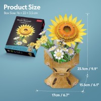 Puzzle 3D-constructor CubicFun Flower Bouquet Sunflower (W3303h) imaginea #2 — magazin online Desire.md