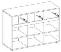 Comodă Fadome Davos D12 Dark Walnut/Glossy Grey imaginea #2 — magazin online Desire.md