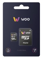 Карта памяти WOO MicroSD 128Gb UHS-I U3 V30 + SD Adapter (WSDCU3V30CH128GB)