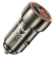 Автомобильная зарядка Hoco Z46A Blue Whale Metal Gray фото №2 — интернет-магазин Desire.md