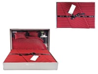 Lenjerie de pat Newhome Stripe Satin Bordeaux (53380.5) imaginea #3 — magazin online Desire.md