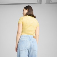 Tricou de dame Puma Wardrobe Ess Floral Pack Washed Graphic Baby Tee Sunny Yellow, s.M imaginea #3 — magazin online Desire.md
