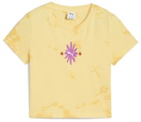 Tricou de dame Puma Wardrobe Ess Floral Pack Washed Graphic Baby Tee Sunny Yellow, s.XL imaginea #1 — magazin online Desire.md