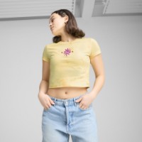 Tricou de dame Puma Wardrobe Ess Floral Pack Washed Graphic Baby Tee Sunny Yellow, s.XL imaginea #2 — magazin online Desire.md