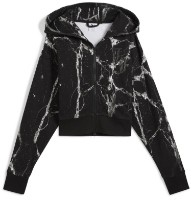 Женская толстовка Puma Hoops X Lafrance Written In Chrome Crop Hoodie Puma Black/White Aop, s.M