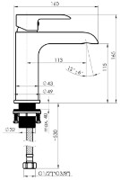 Смеситель для умывальника Rubineta Ultra-18 N GD (U800GD8N) фото №2 — интернет-магазин Desire.md