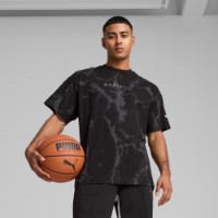 Tricou bărbătesc Puma Hoops X Lafrance Written In Chrome Marble Puma Black/Flat Medium Gray Aop, s.M imaginea #3 — magazin online Desire.md