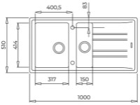 Chiuvetă de bucătărie Teka Stone 60 B TG 11/2B 1D Auto Topaz Beige imaginea #3 — magazin online Desire.md
