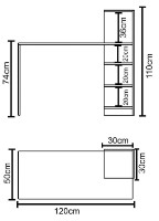 Письменный стол Remaks Tower Oak фото №4 — интернет-магазин Desire.md
