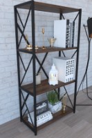 Стеллаж Remaks 4 Shelf Metal Walnut фото №3 — интернет-магазин Desire.md