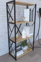 Стеллаж Remaks 4 Shelf Metal Oak фото №3 — интернет-магазин Desire.md