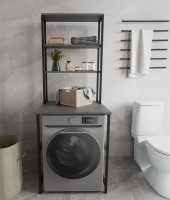 Стеллаж для стиральной и сушильной машины Remaks Iboda 3 Anthracite фото №2 — интернет-магазин Desire.md