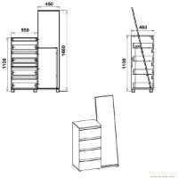 Comodă Компанит Зеркало Комплект 1000 Atelie Deschis imaginea #2 — magazin online Desire.md