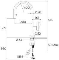 Смеситель для кухни Teka Oval 9382 Chrome фото №4 — интернет-магазин Desire.md