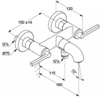 Смеситель для ванны Kludi Nova Fonte Pura (205405315) фото №2 — интернет-магазин Desire.md