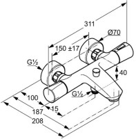 Baterie pentru cadă Kludi Zenta (351019138) imaginea #2 — magazin online Desire.md