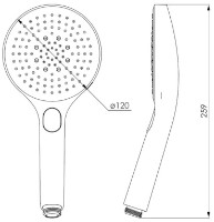 Лейка для душа Imprese LSR-120GR f03600101AT фото №2 — интернет-магазин Desire.md