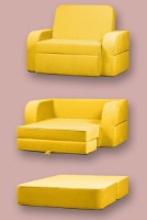 Fotoliu extensibil Edka Terra 3in1 120x200x30 P13 Mustard Yellow imaginea #2 — magazin online Desire.md