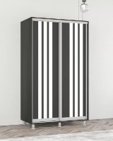 Dulap cu uşi glisante Mobildor-Lux Aron with Lamellas 130x240 Anthracite/White (00010431)