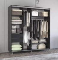 Шкаф-купе Mobildor-Lux Aron with Lamellas 220x210 Anthracite/White (00010514) фото №2 — интернет-магазин Desire.md