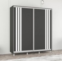 Dulap cu uşi glisante Mobildor-Lux Aron with Lamellas 230x240 Anthracite/White (00010527)