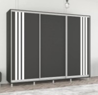 Dulap cu uşi glisante Mobildor-Lux Aron with Lamellas 250x220 Anthracite/White (00010577)