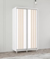 Dulap cu uşi glisante Mobildor-Lux Aron with Lamellas 100x230 White/Oak Sonoma (00010369) imaginea #1 — magazin online Desire.md