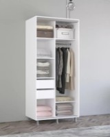 Dulap cu uşi glisante Mobildor-Lux Aron with Lamellas 110x200 White/Oak Sonoma (00010340) imaginea #2 — magazin online Desire.md