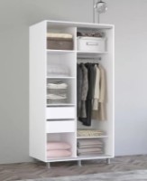 Dulap cu uşi glisante Mobildor-Lux Aron with Lamellas 150x230 White/Oak Sonoma (00010374) imaginea #2 — magazin online Desire.md