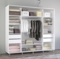 Dulap cu uşi glisante Mobildor-Lux Aron with Lamellas 270x230 White/Oak Sonoma (00010563) imaginea #2 — magazin online Desire.md