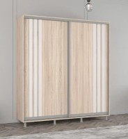 Dulap cu uşi glisante Mobildor-Lux Aron with Lamellas 200x240 Oak Sonoma/White (00010544)