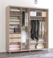 Dulap cu uşi glisante Mobildor-Lux Aron with Lamellas 220x220 Oak Sonoma/White (00010538) imaginea #2 — magazin online Desire.md