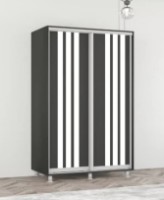 Dulap cu uşi glisante Mobildor-Lux Aron with Lamellas 180x200 Anthracite/White (00010396)