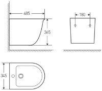 Биде VOLLE Avila (13-66-052) фото №2 — интернет-магазин Desire.md