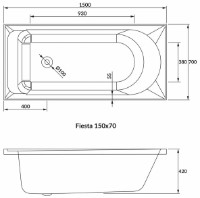 Ванна VOLLE Fiesta Neo (1234.001570) фото №3 — интернет-магазин Desire.md