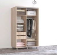 Dulap cu uşi glisante Mobildor-Lux Aron with Lamellas 150x220 Oak Sonoma/White (00010463) imaginea #2 — magazin online Desire.md