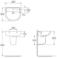 Умывальник VOLLE Virgo (13-23-600) фото №2 — интернет-магазин Desire.md