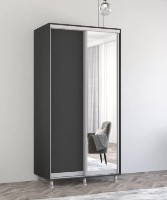 Шкаф-купе Mobildor-Lux Aron Chipboard/Mirror 110x240 Anthracite (aron383)