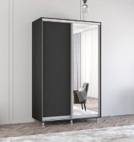 Dulap cu uşi glisante Mobildor-Lux Aron Chipboard/Mirror 150x210 Anthracite (aron1922)